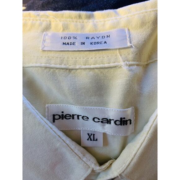 XL Vtg 80s Mens Pierre Cardin 100% Rayon Hawaiian Shirt Aloha Korea Border Print - Picture 10 of 12